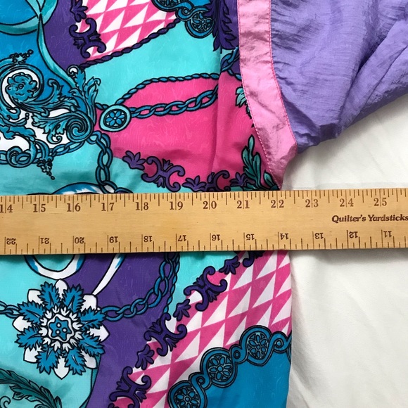 Vtg Active Stuff Size M Floral Track Suit Full Zip Jacket & Pants Purple Pink - Picture 4 of 13